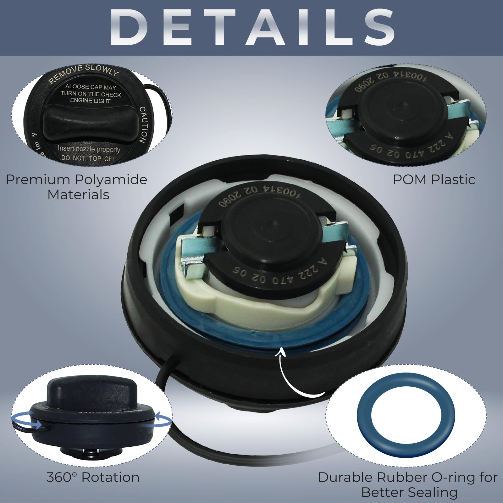 Anleecap gas cap for E300 front view ensures proper venting and fit