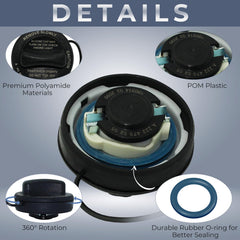 Anleecap gas cap for E300 front view ensures proper venting and fit