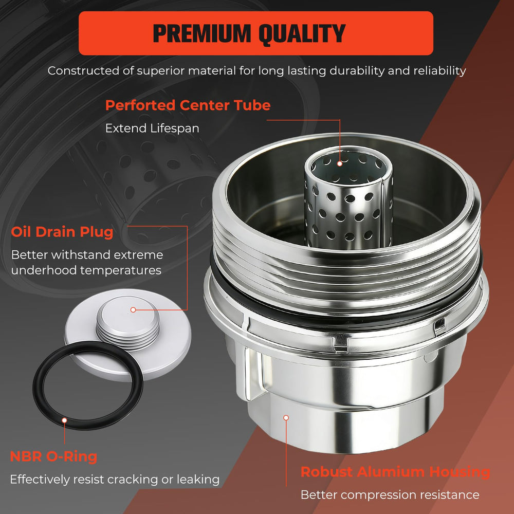 Anleecap OEM-fit oil filter housing cap for Toyota and Lexus.