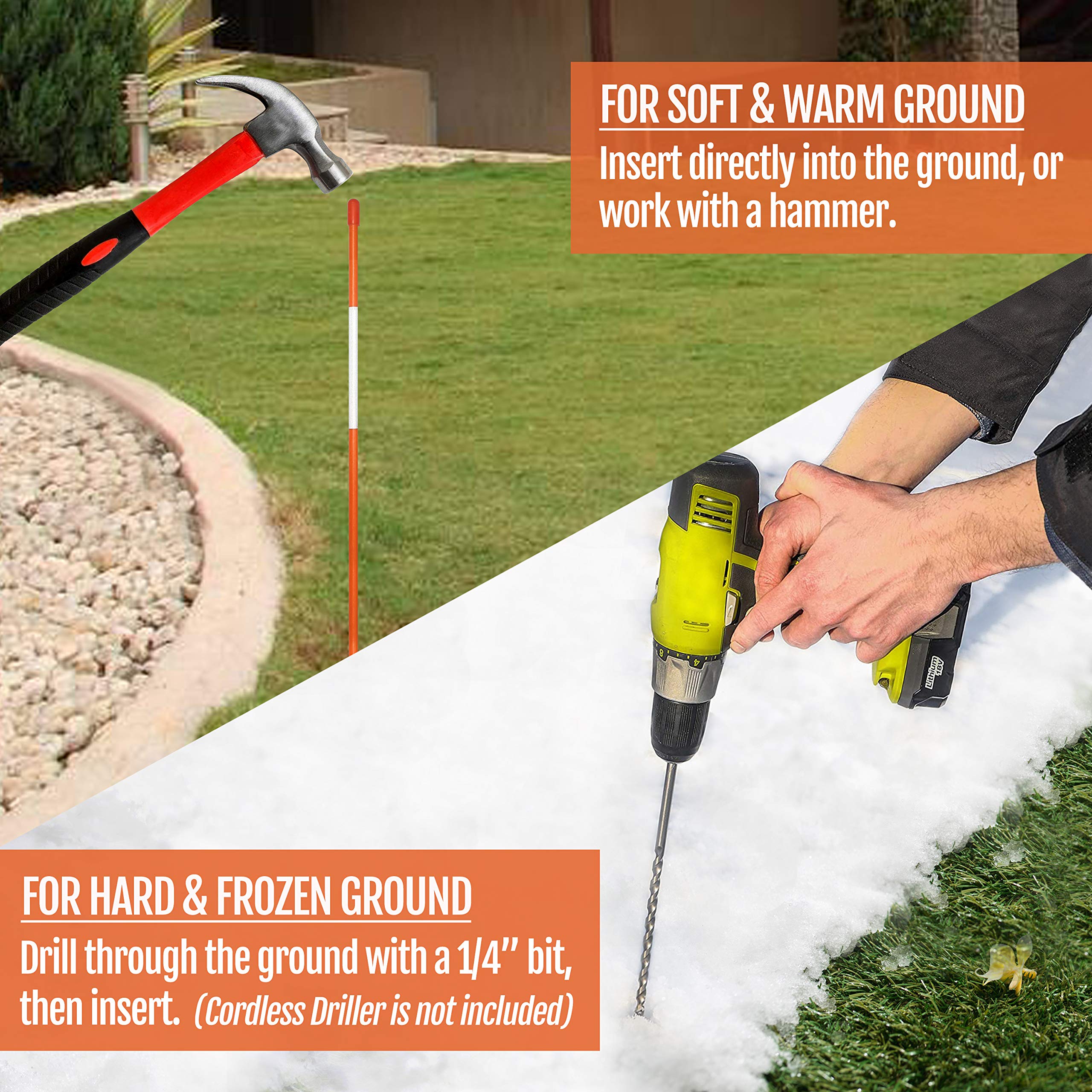Anley driveway marker with reflective tape increases night visibility and safety.