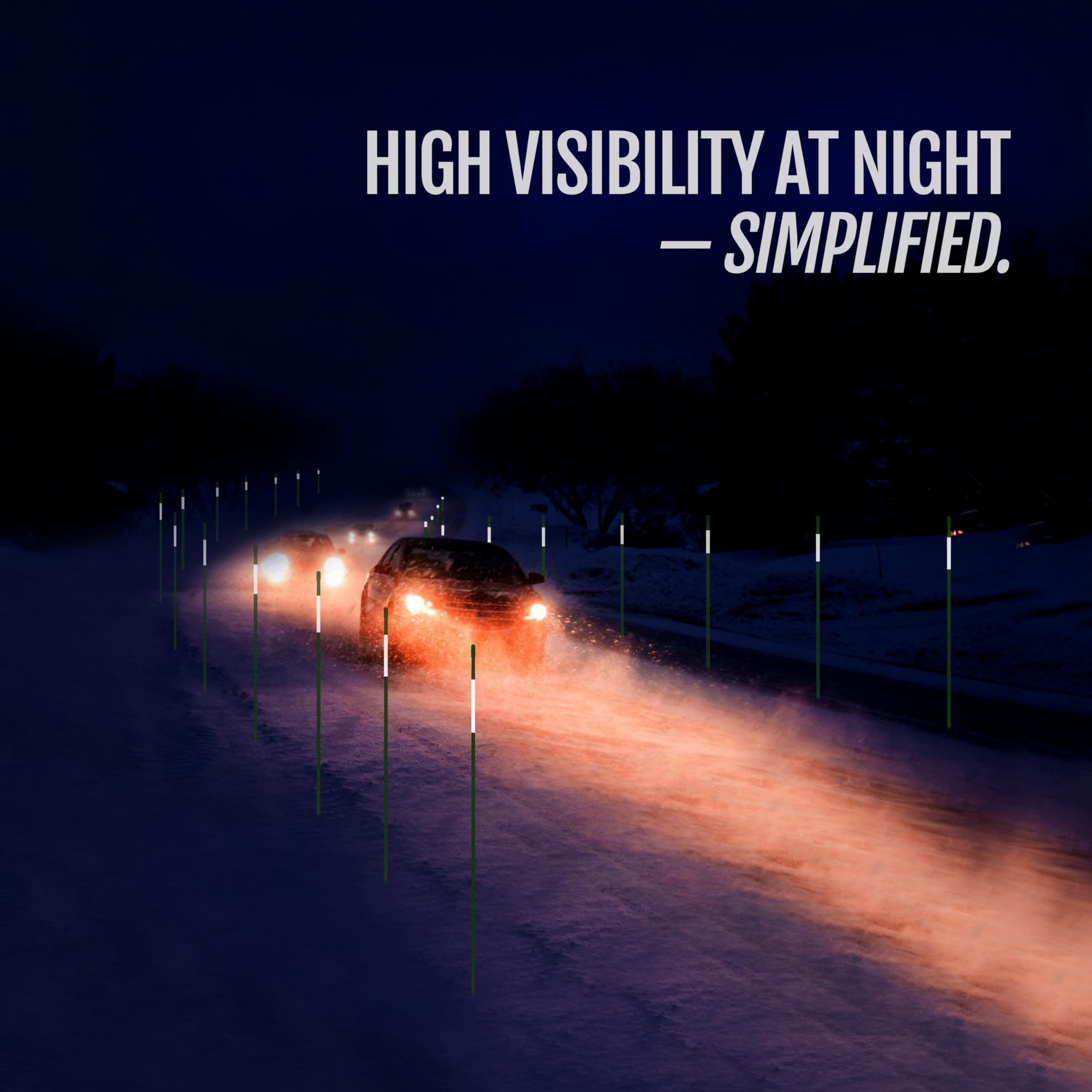 Anley snow plow marker helps guide plowing safely.