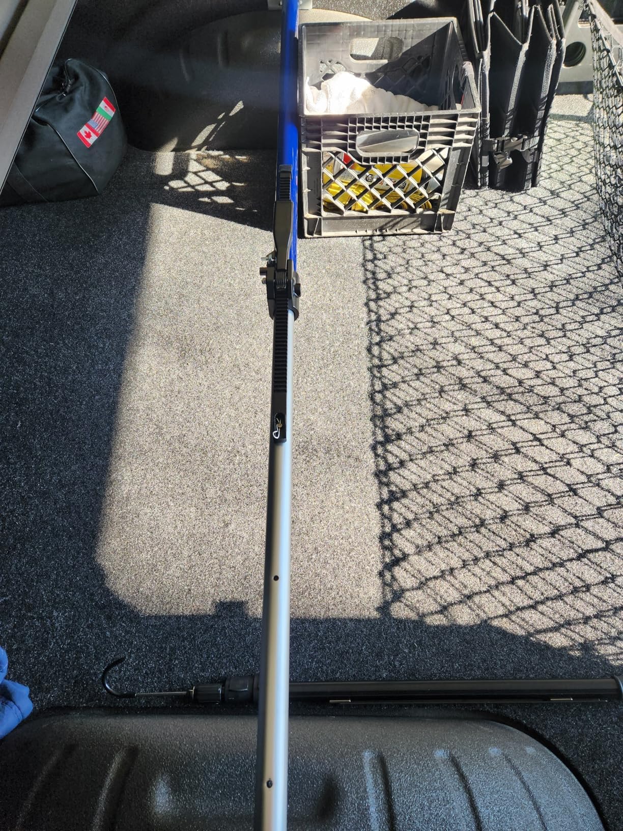 Iron handle detail on ANLU LOAD cargo bar showing rugged build