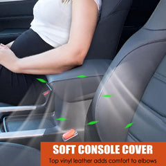 Elastic strap detail on ANMOSVO center console cover for secure fit in black