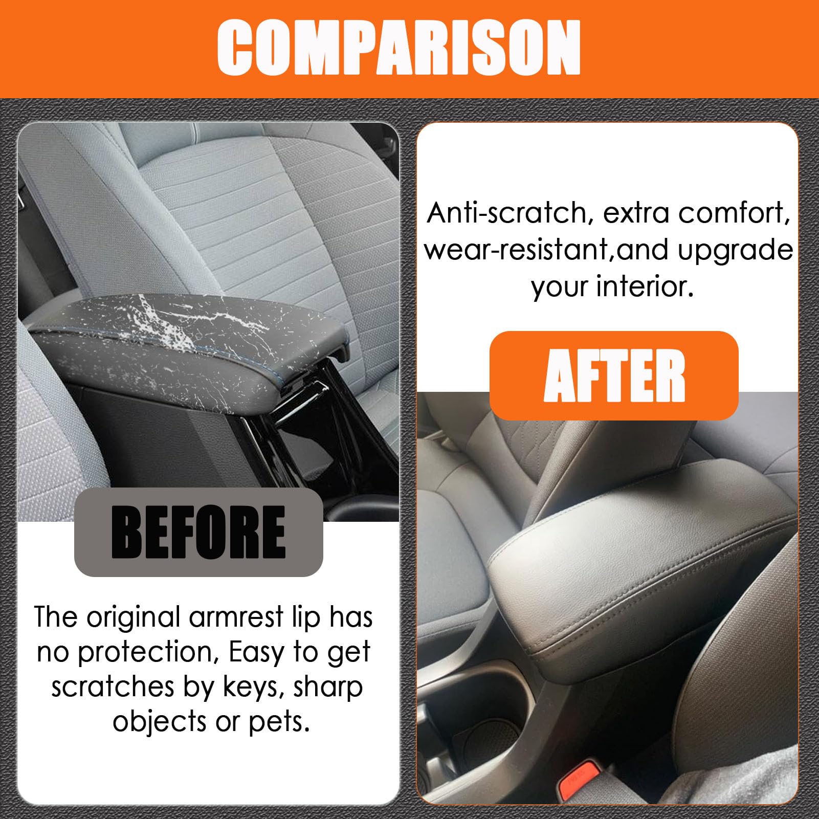 ANMOSVO center-console cover leather-material highlights premium, durable feel