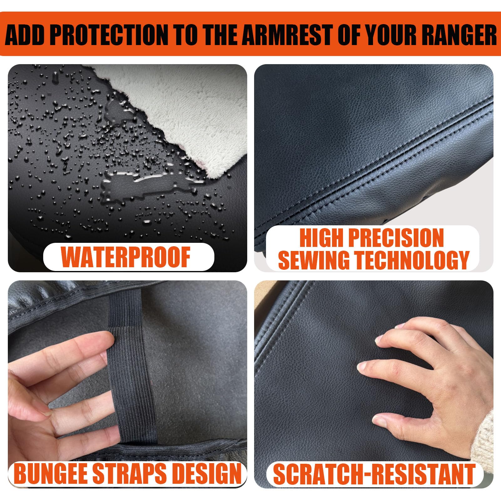 ANMOSVO Honda CR-V armrest protector in black shields from spills and wear