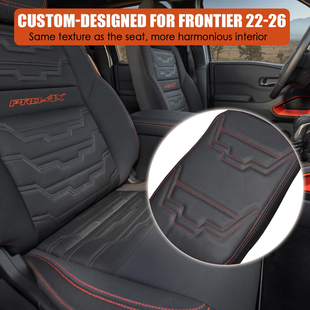 ANMOSVO orange stitches console cover highlights sporty interior while protecting the lid.
