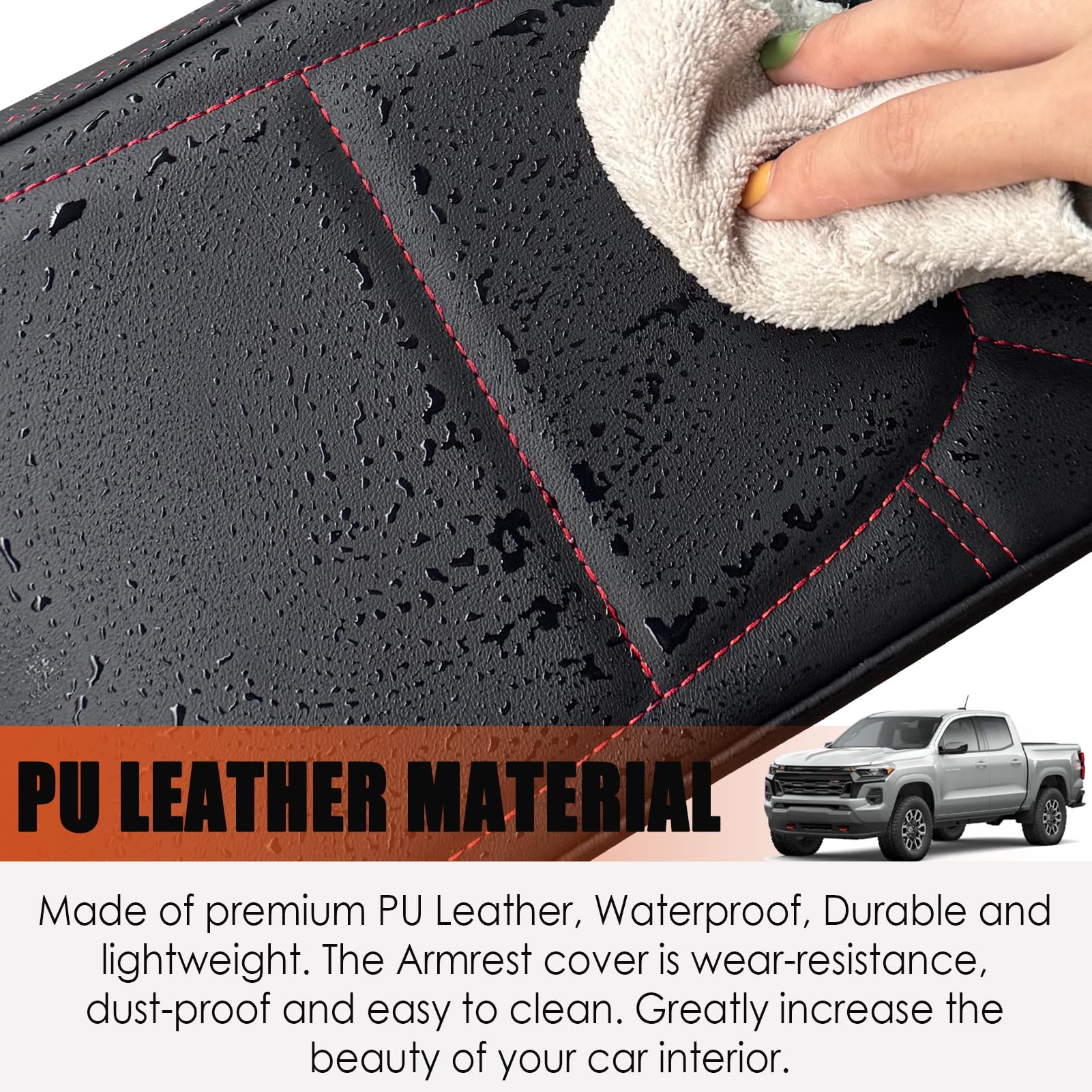 ANMOSVO red stitch detail adds style while protecting the interior.