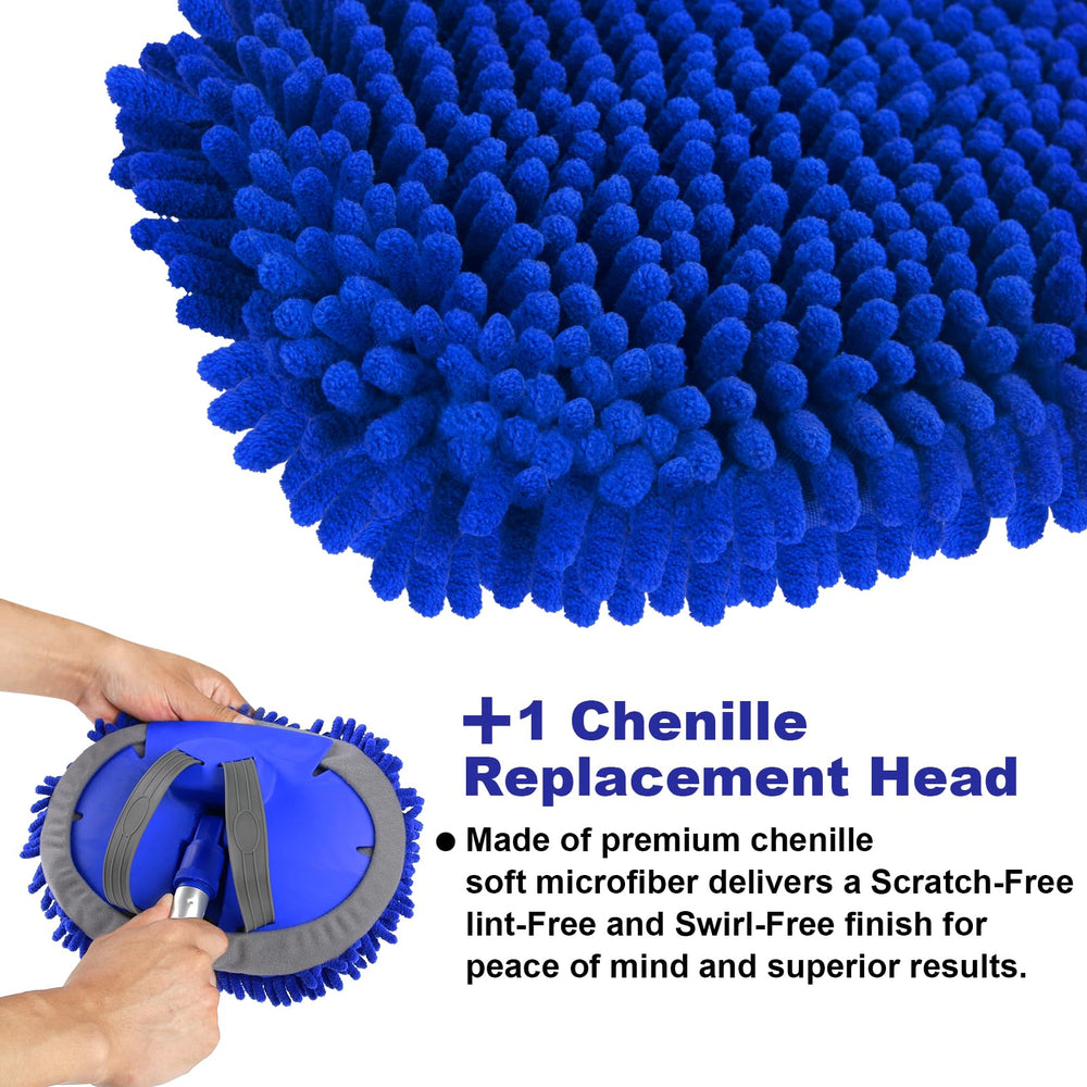 anngrowy anti-scratch microfiber head protects paint during cleaning.