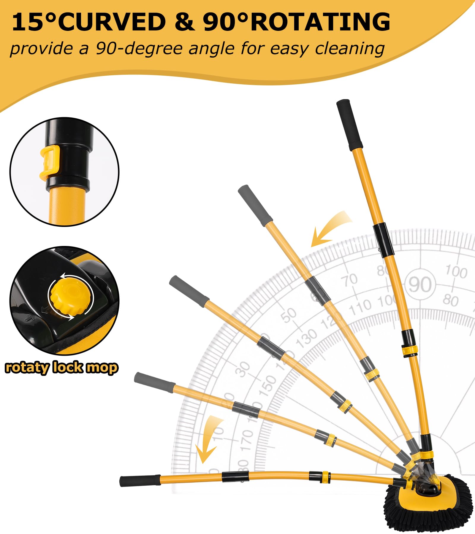 anngrowy scratch-free microfiber brush ensures gentle, swirl-free car washing.