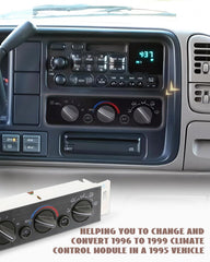 ANODZU 16233143 AC heater harness compatibility labels confirm model-fit for 1995 and 1996-1999 units.