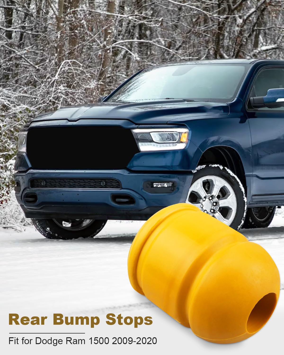 ANODZU rear bump stop installed on RAM shows quick-fit design for easy DIY replacement