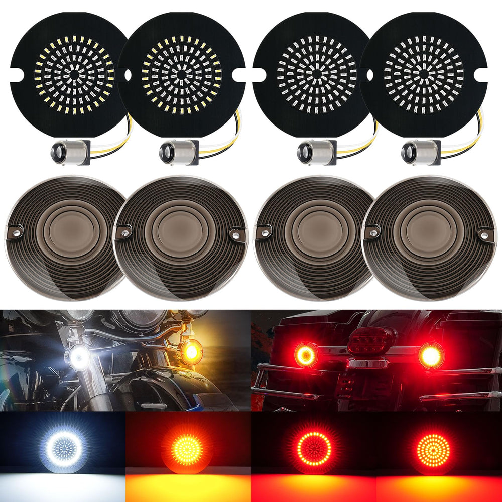 ANONEMOTO 3-1/4 inch front view LED signals for Harley