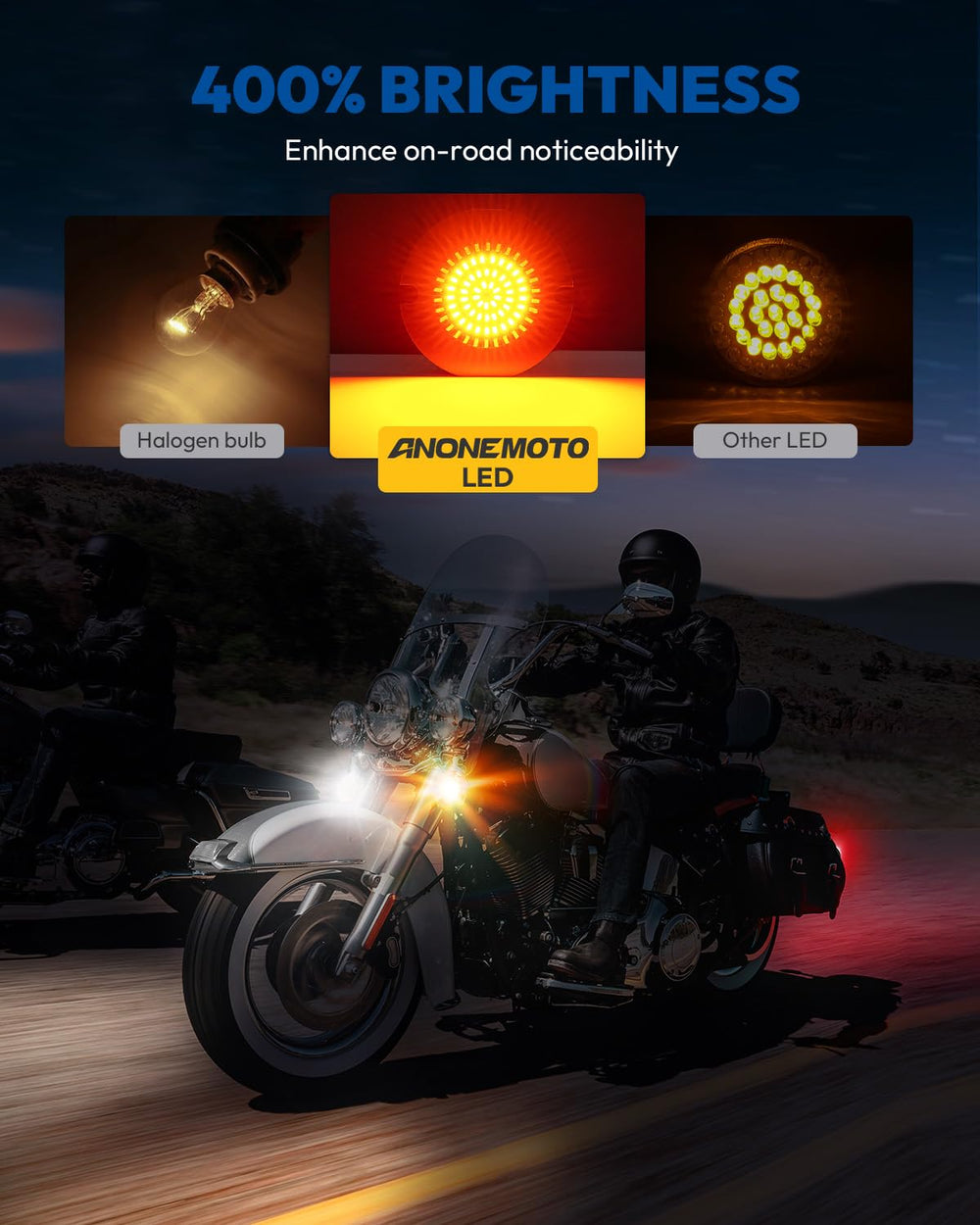 ANONEMOTO Harley side profile LED turn signals upgrade