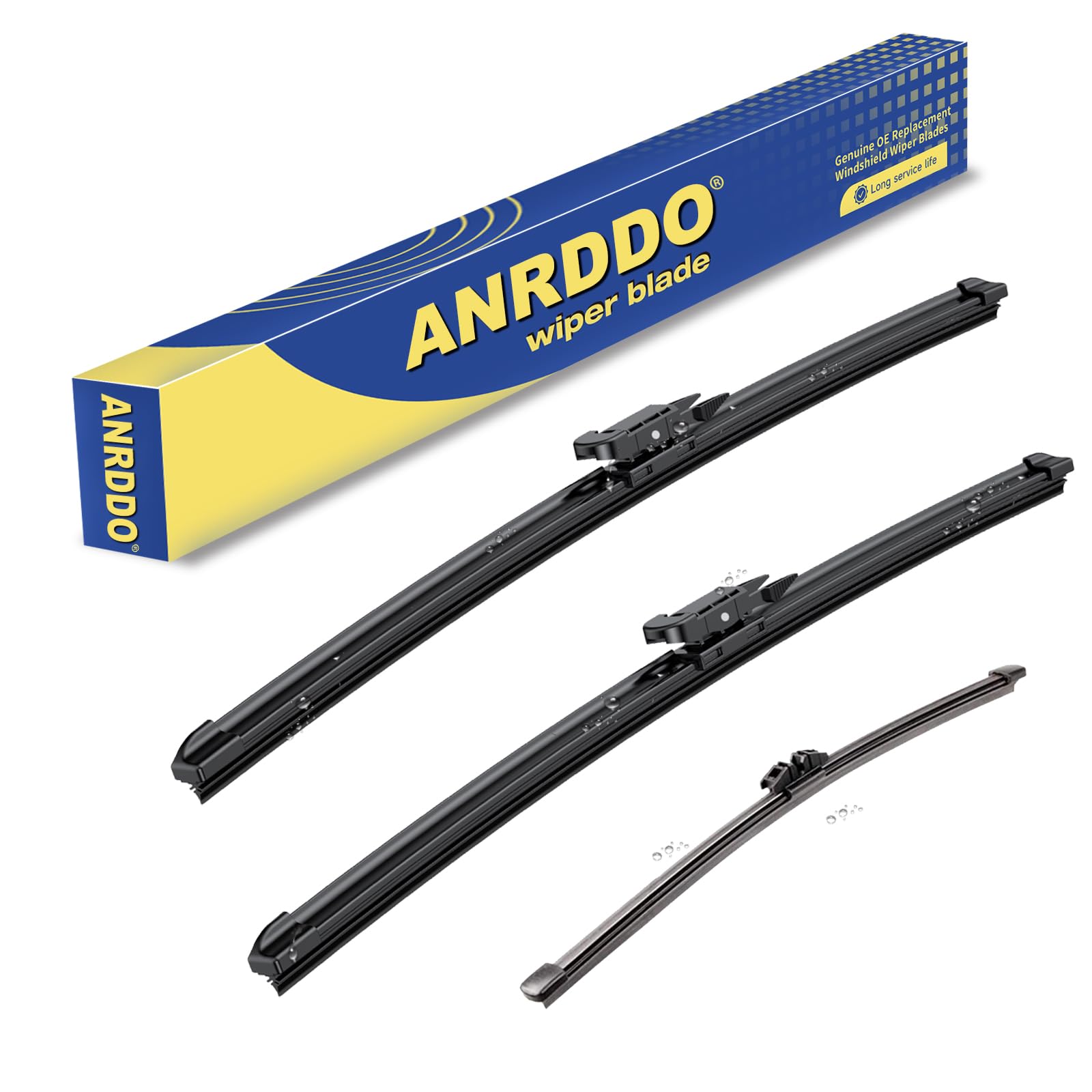 ANRDDO 3-wiper set for Ford Escape and Kuga with 28-28-11 inch blades for clear rain visibility
