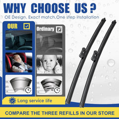 ANRDDO right 20-inch blade for BMW X5/X7 ensures clean sweep and quiet operation.