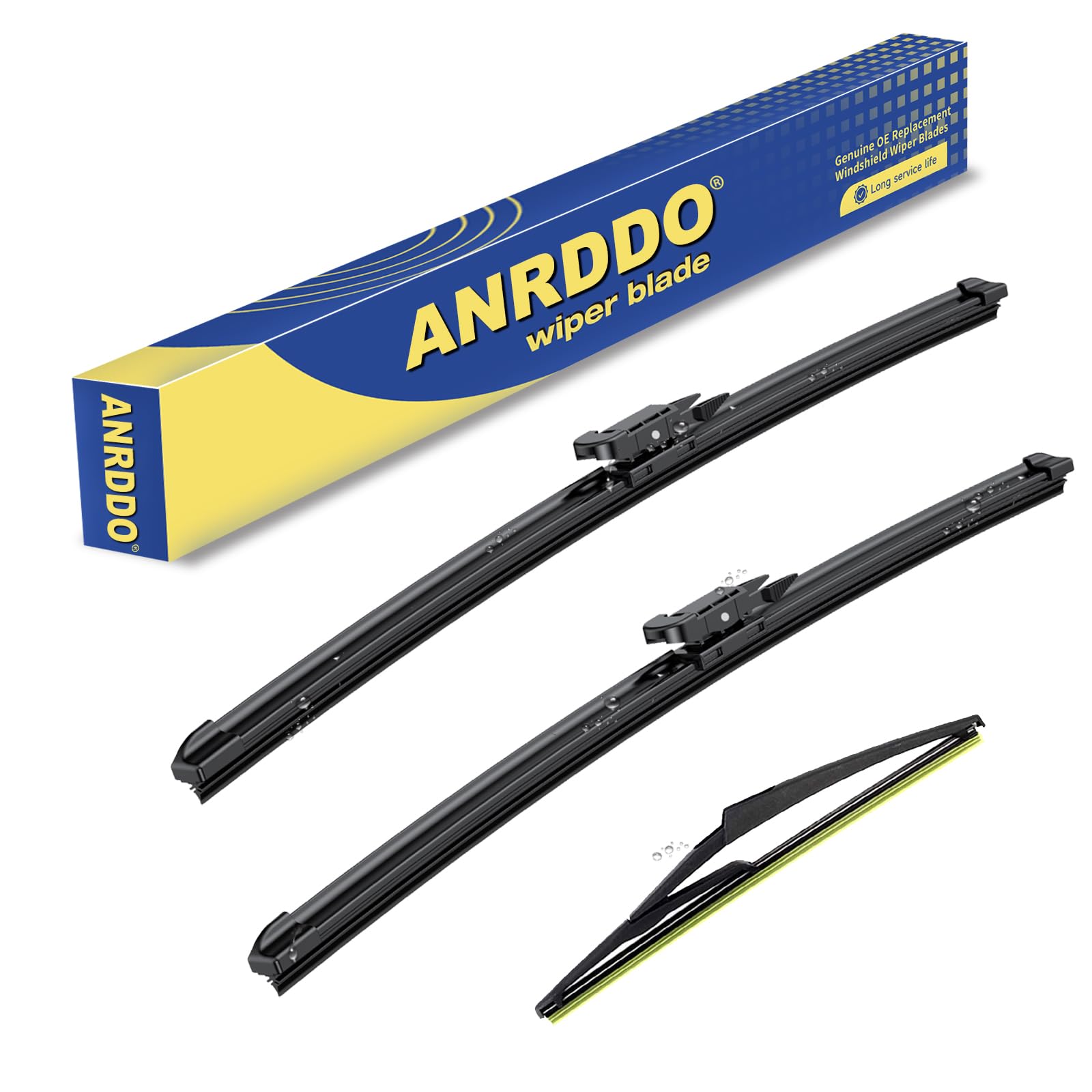 ANRDDO Mercedes ML-Class wiper blades 28-21-12 front view for clear rain visibility