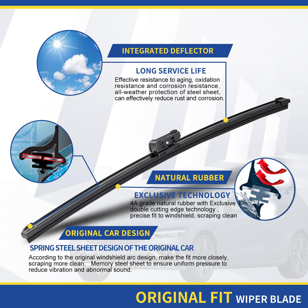 ANRDDO wiper blades dual steel springs and assembly for consistent contact