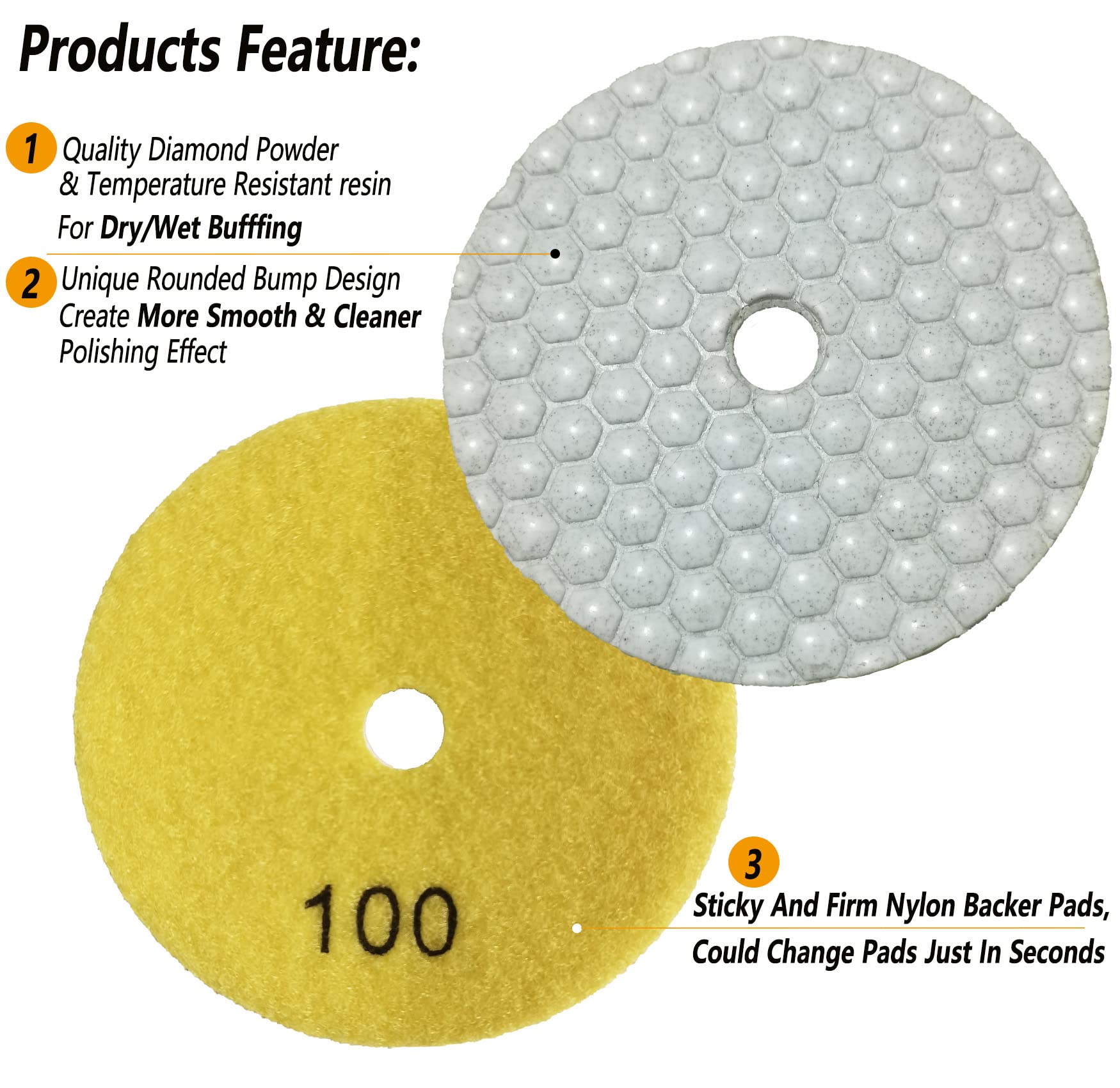 ANTENGDATOOL 4in pad kit with adapters fits grinders and drills.