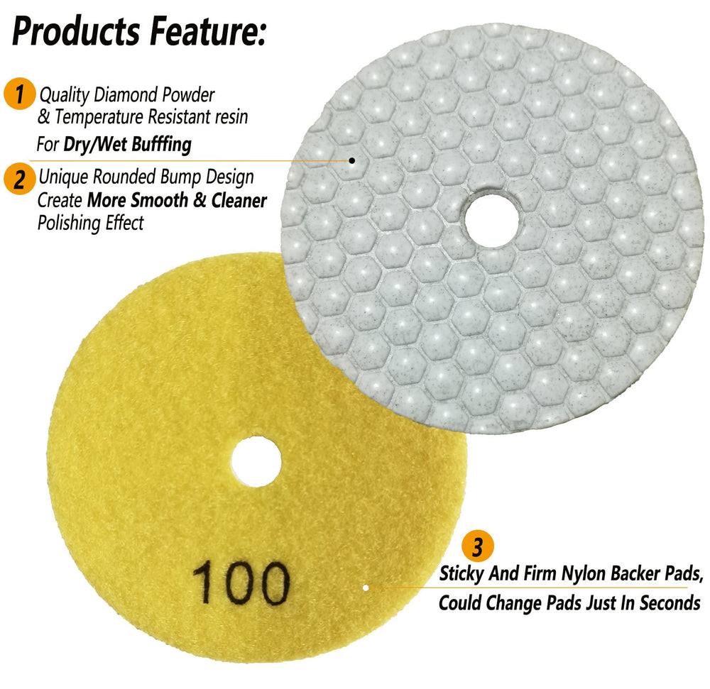 ANTENGDATOOL 4in pad kit with adapters fits grinders and drills.