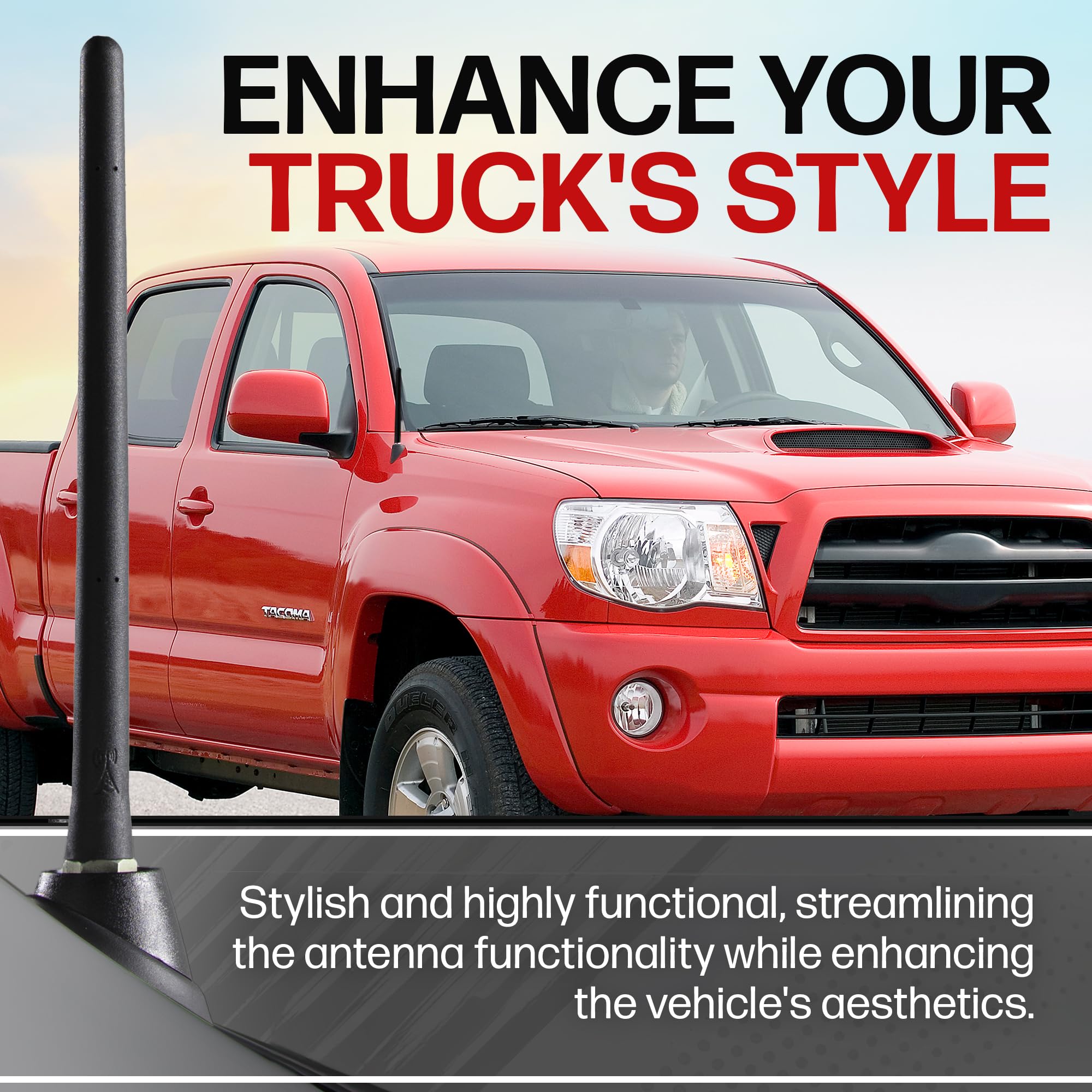 AntennaMastsRus screw-on design enables quick installation on Tacoma.