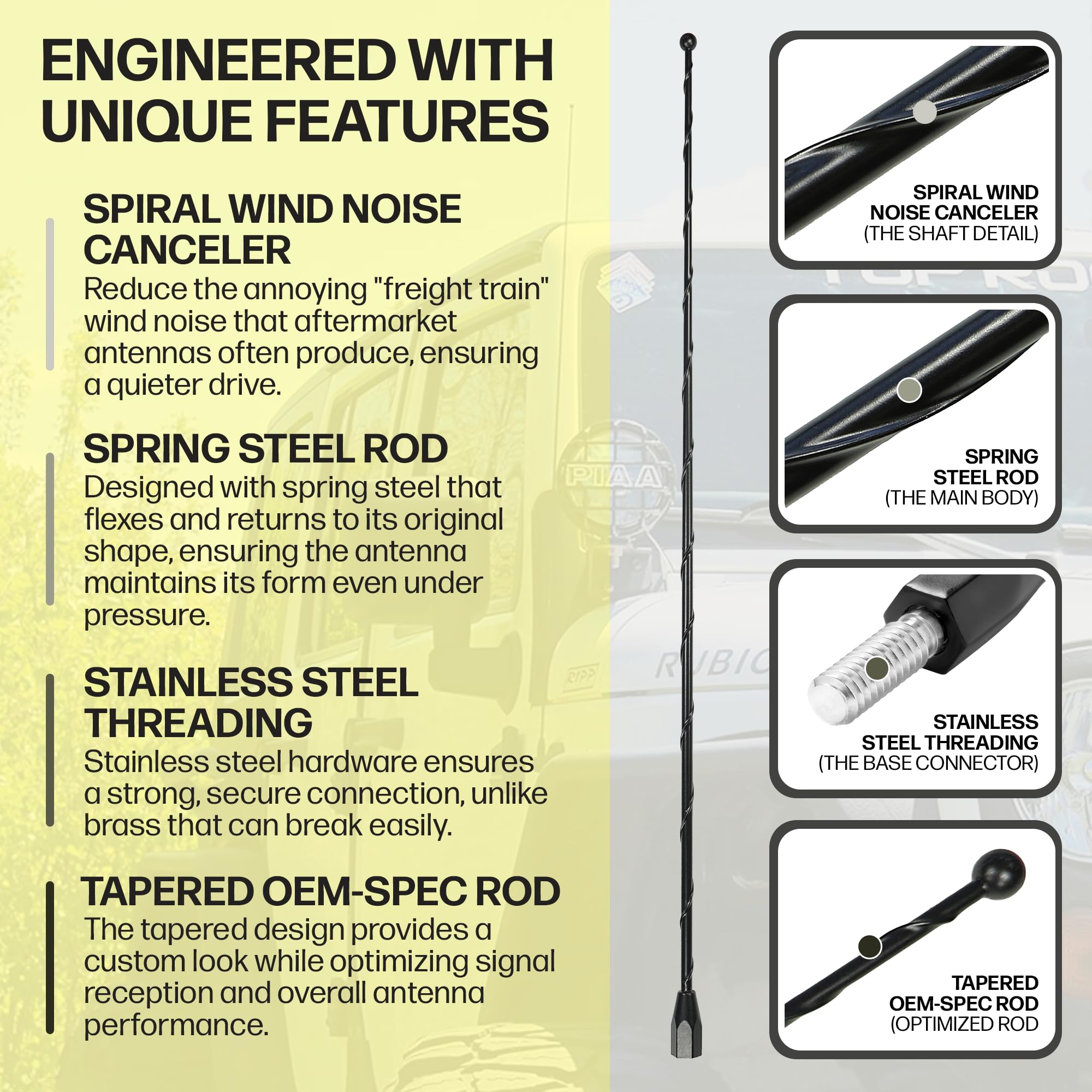 AntennaMastsRus spring steel construction close-up highlighting resilience and long-lasting performance