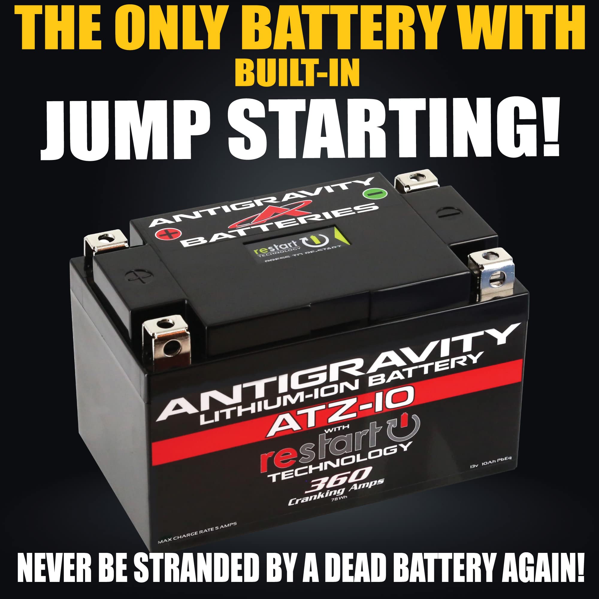 Antigravity AG-ATZ-10-RS terminal assembly shows sturdy connections for jump-start readiness.