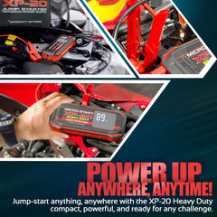 Compact Antigravity 4650A jump starter stored in car trunk