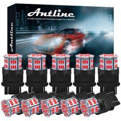 Antline red LED bulbs, front view, bright 3W, energy-efficient replacement.