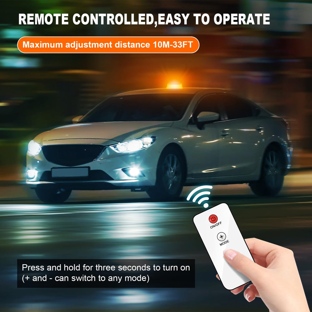 AnTom amber LED beacon with 360-degree visibility for day and night signaling.