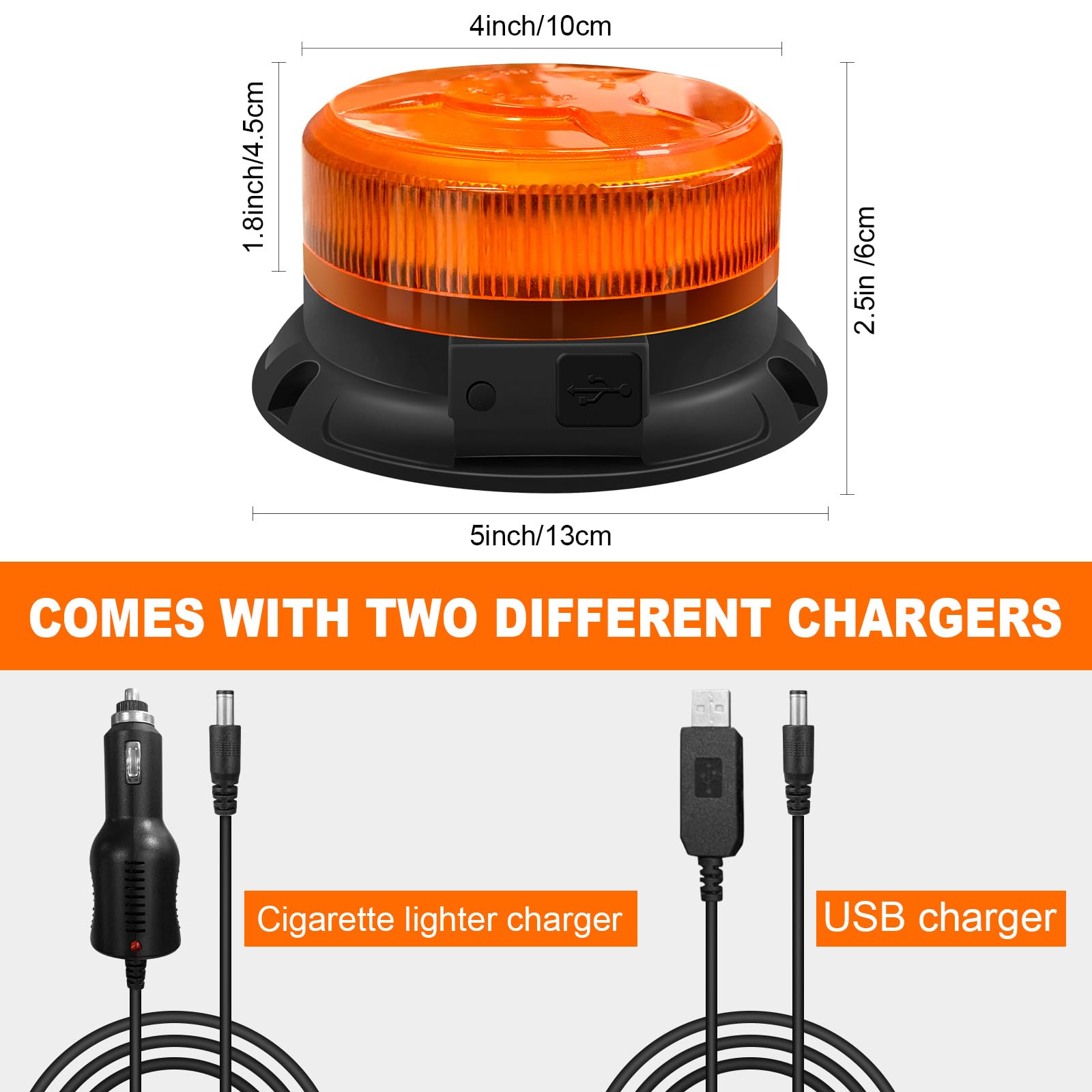 AnTom amber warning beacon designed for year-round outdoor use.