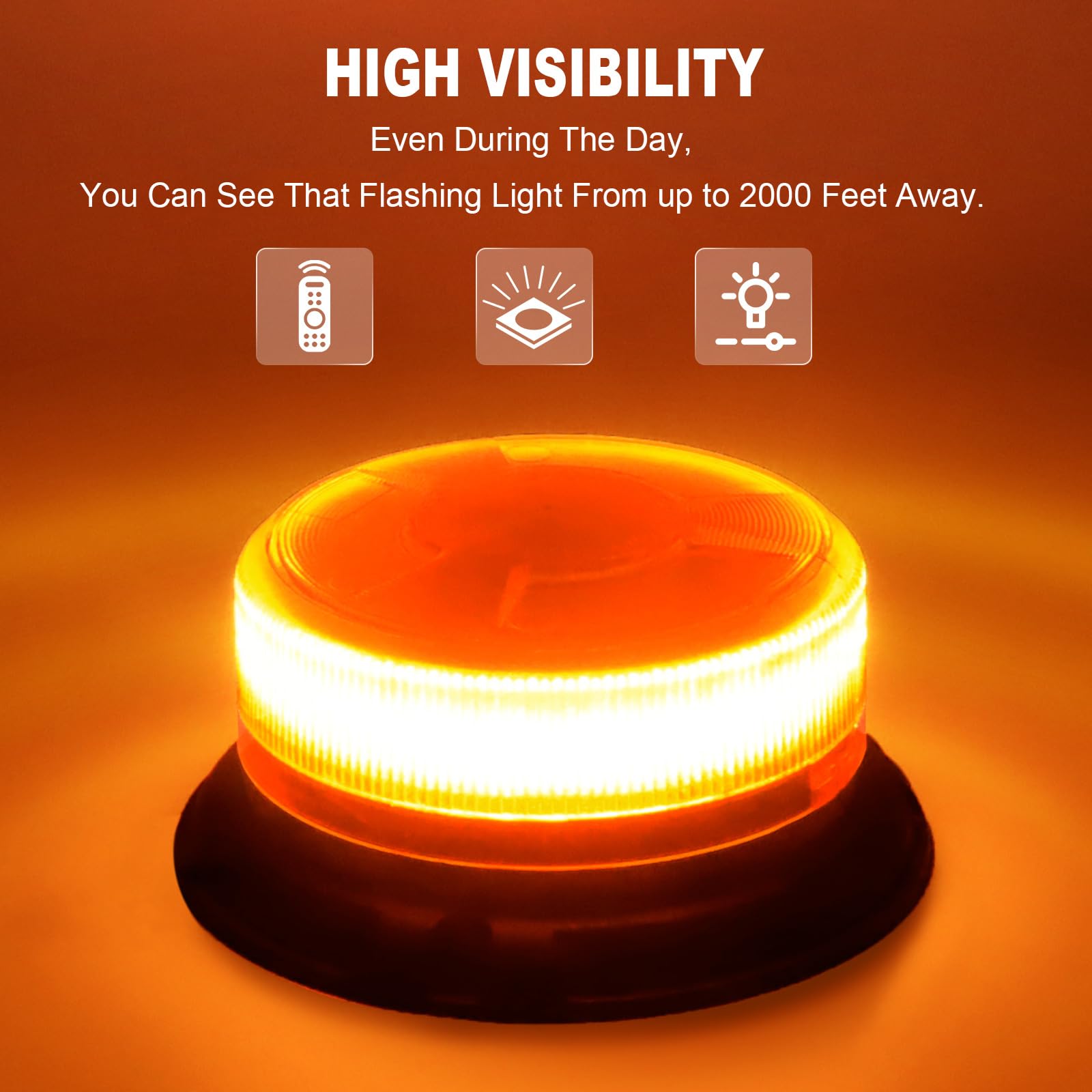 AnTom magnetic roof base secures the strobe quickly on a car.