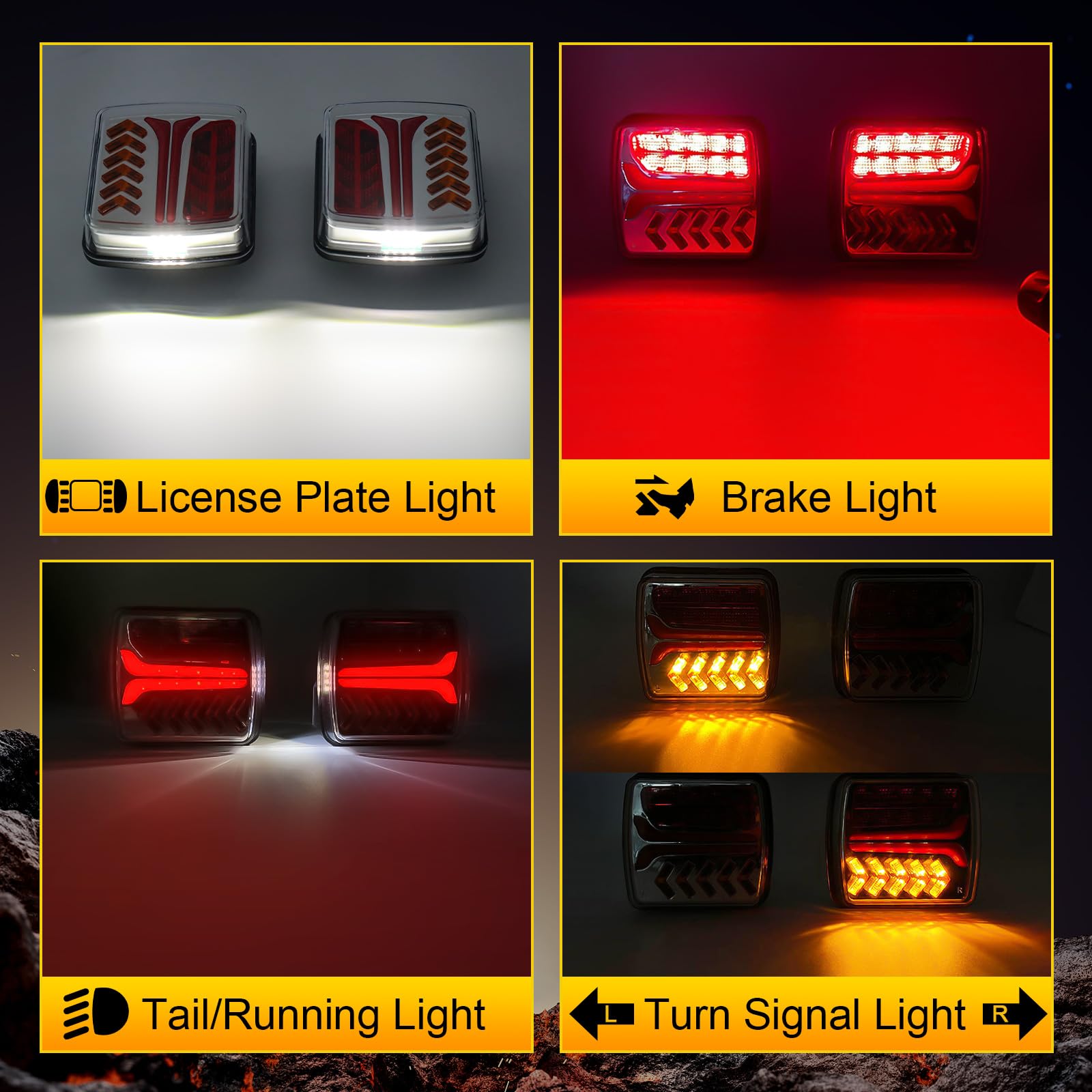 AnTom rechargeable LED tail lights with magnetic mount for quick attachment.