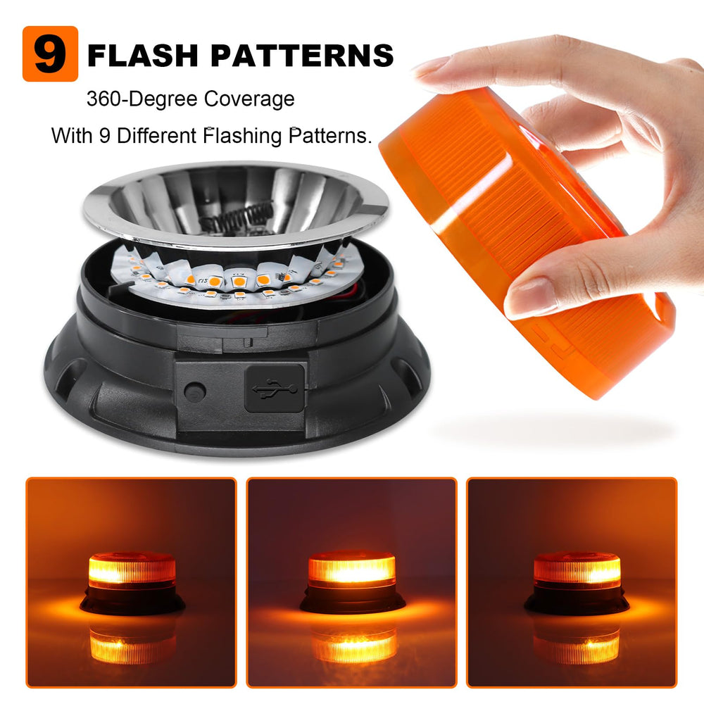 AnTom weatherproof beacon resists rain and snow for year-round warning use.