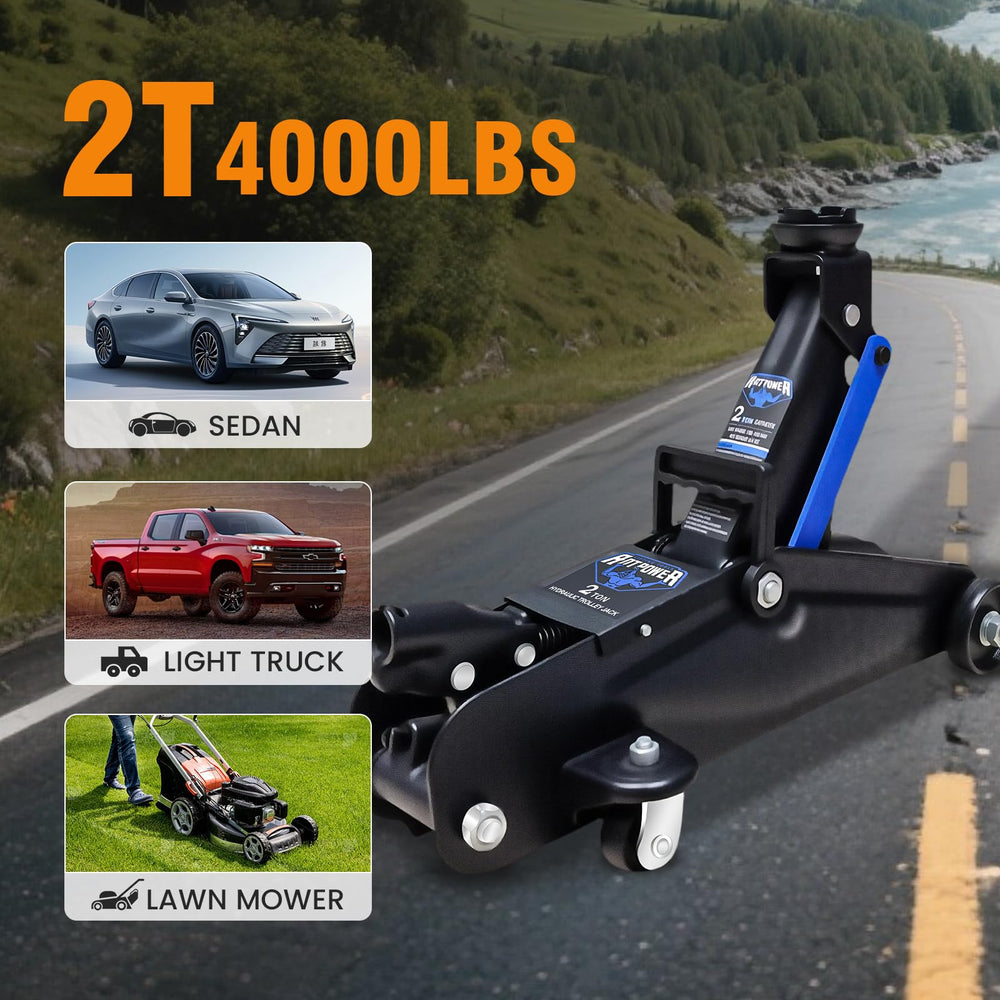 ANTPOWER 2 Ton Floor Jack features durable welded steel construction