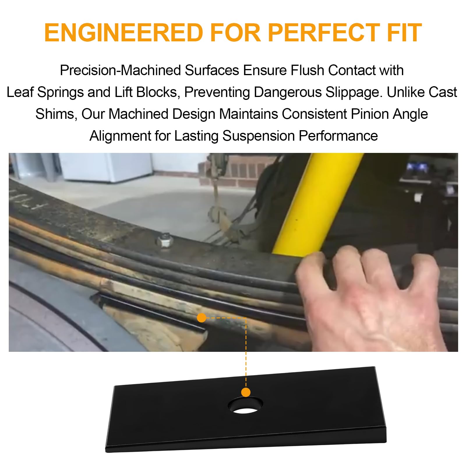 Antrys shim installation on leaf spring and lift block