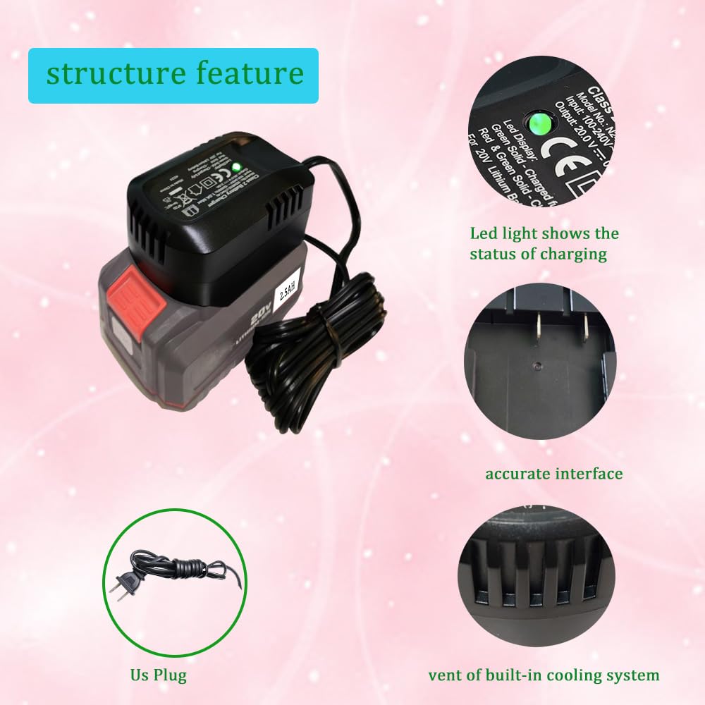 US plug design enables quick setup with compatible 20V Max tools.
