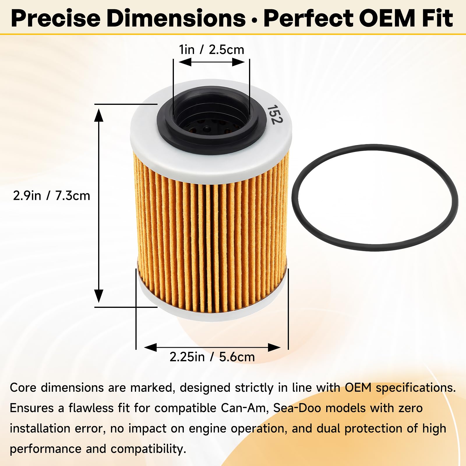 Close-up of ANWTOTU 0800-011300 oil filter showing tight-fit design.