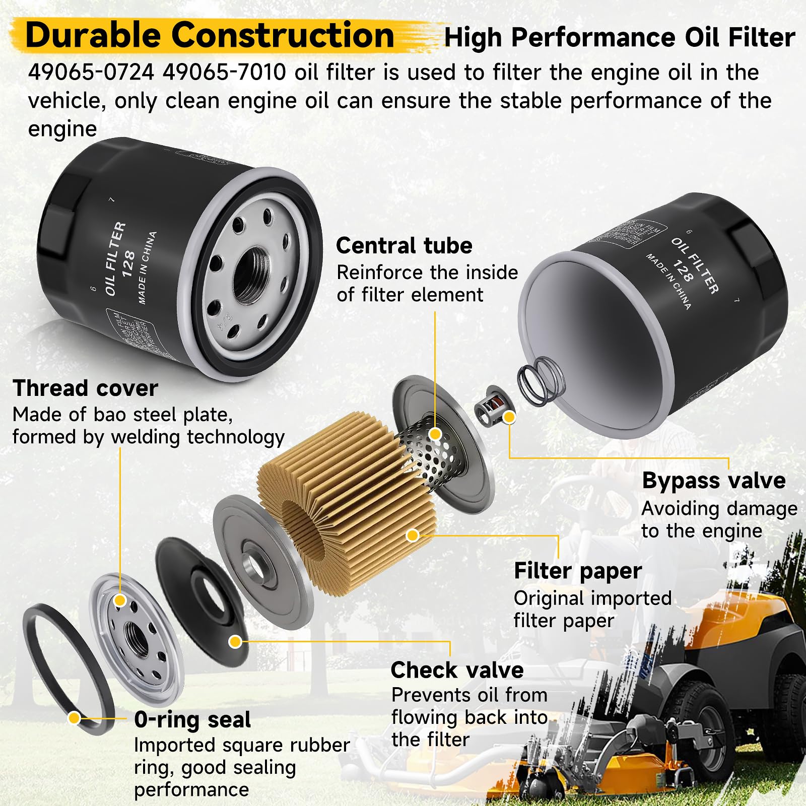 ANWTOTU filtration performance image highlighting synthetic materials for clean oil