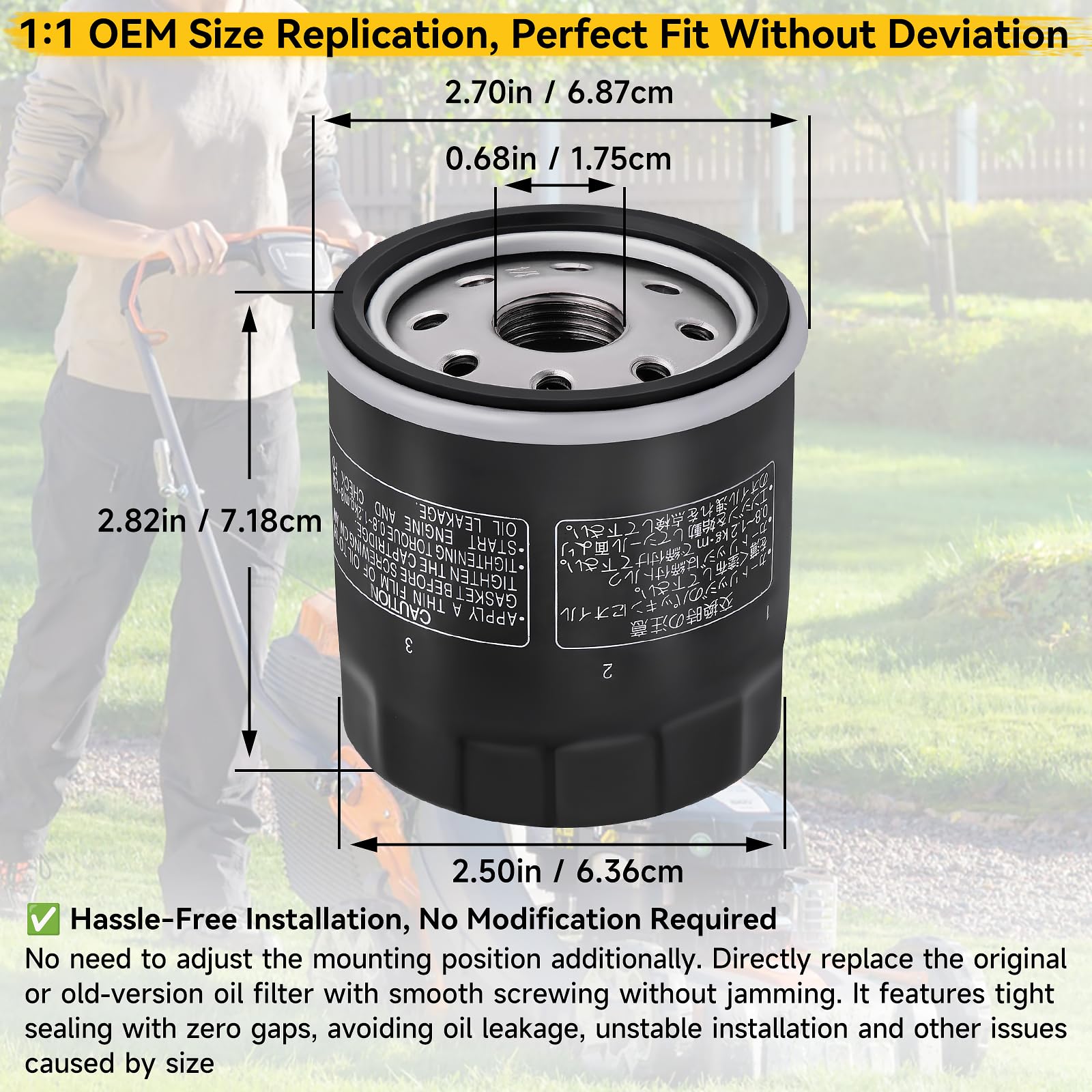 ANWTOTU oil filter compatible with Kawasaki FH381V series engines for reliable performance