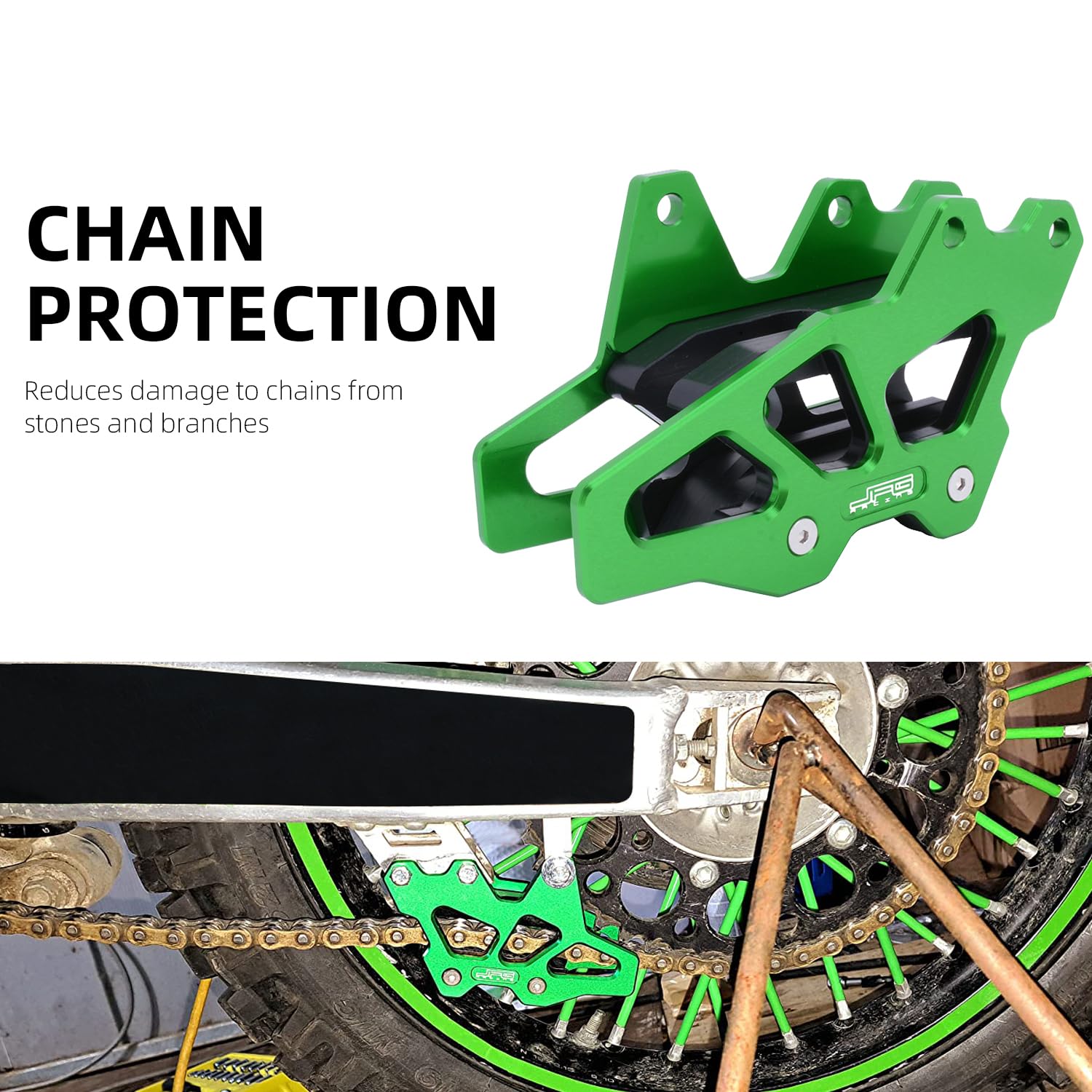 AnXin chain guide guard on KX250 protecting the drive system at speed