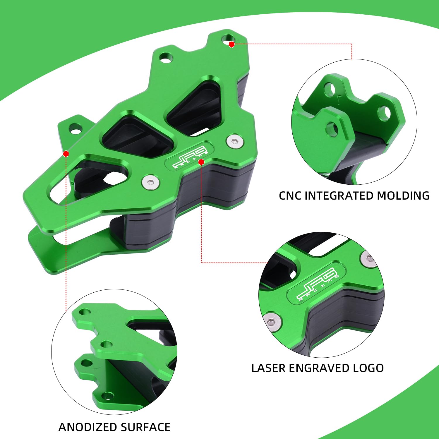 Close-up view of AnXin KX450F guard displaying durable 6061-T6 alloy