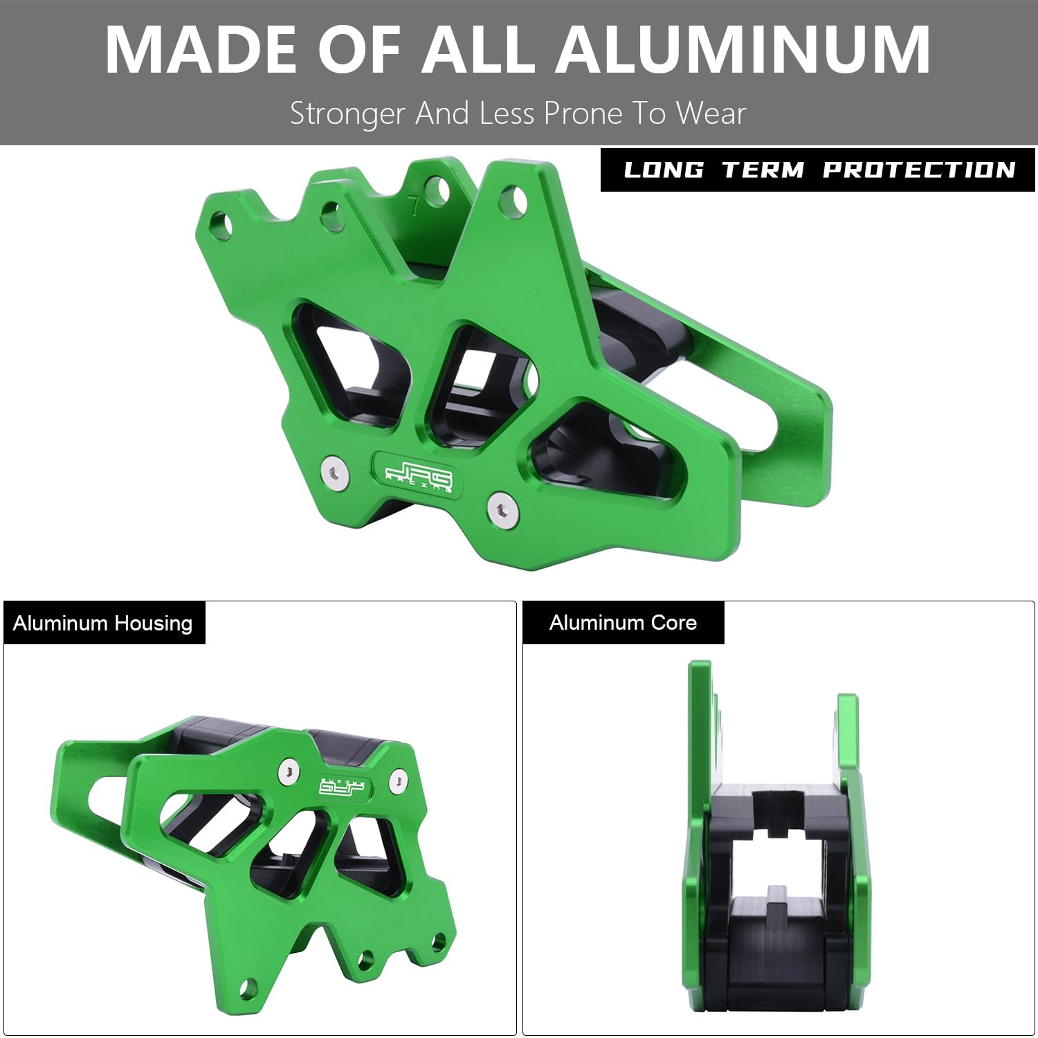 AnXin chain guide guard mounted on KX450F guarding drivetrain in rough terrain