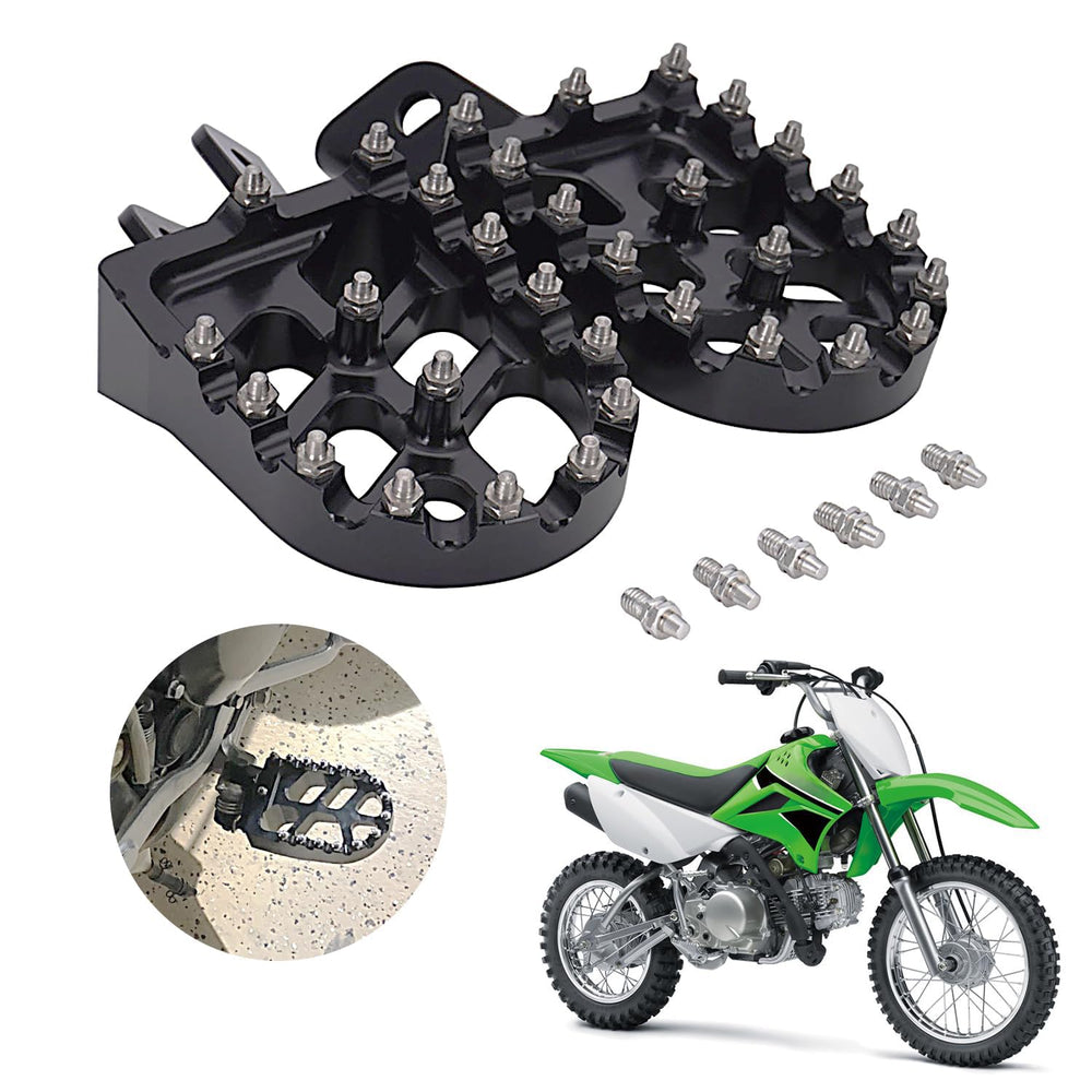 AnXin dirt bike foot pegs side view compatible with KLX and KX models for stability