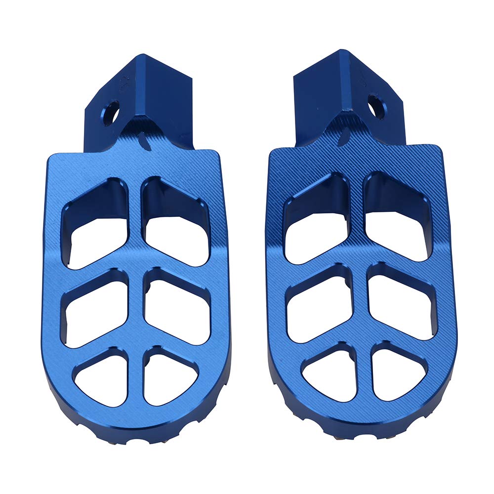 AnXin blue foot pegs offering a wider footprint for comfort.