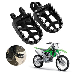 AnXin foot pegs for KLX300 front view, wider platform for improved grip