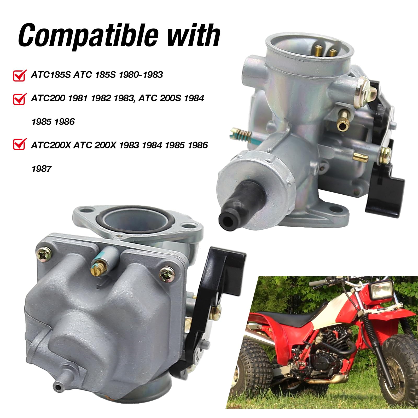 Anxingo ATC200 carburetor compatibility chart for Honda ATC models
