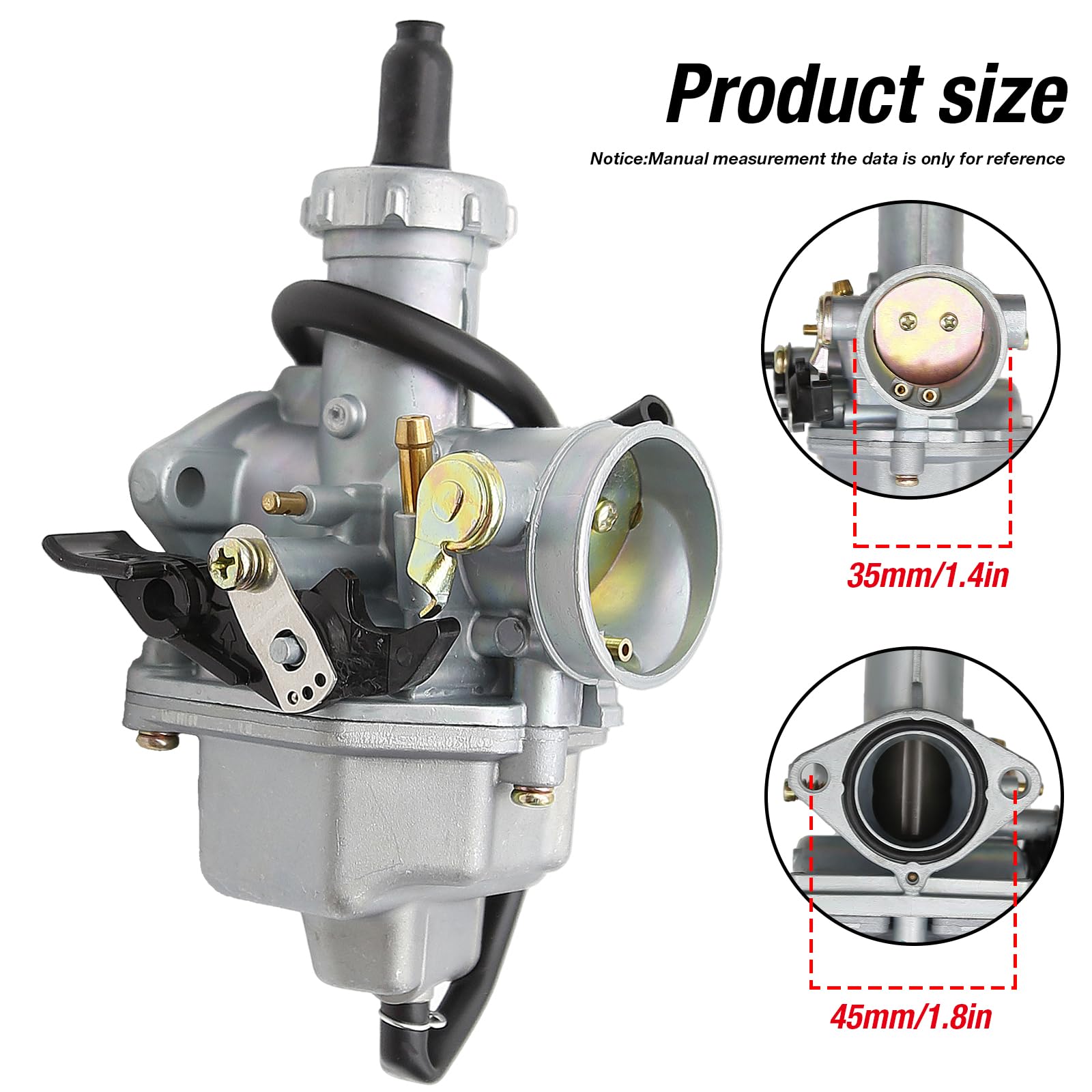 Anxingo ATC200 carburetor replacement with included fittings for quick install