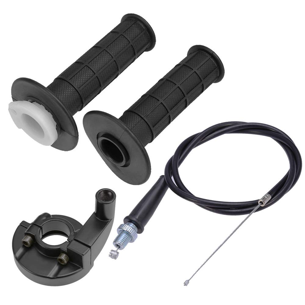 Anxingo throttle twist grip set on Kawasaki KX bikes for smoother throttle control.