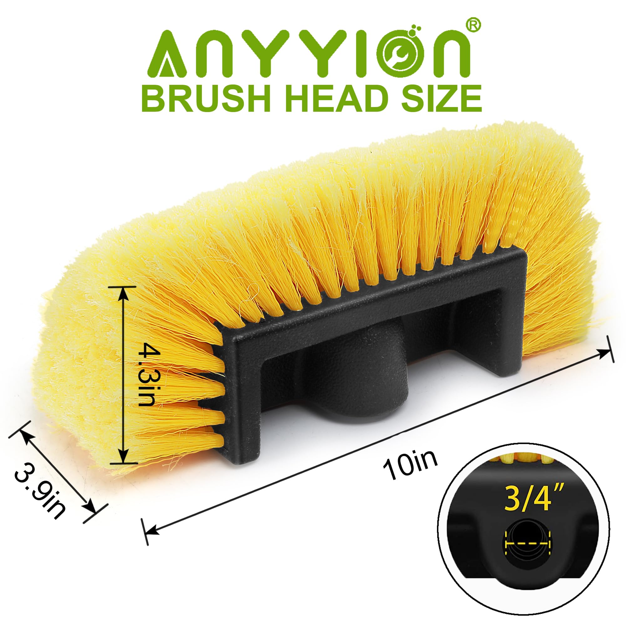 Anyyion brush head with durable bristles for reliable cleaning performance.