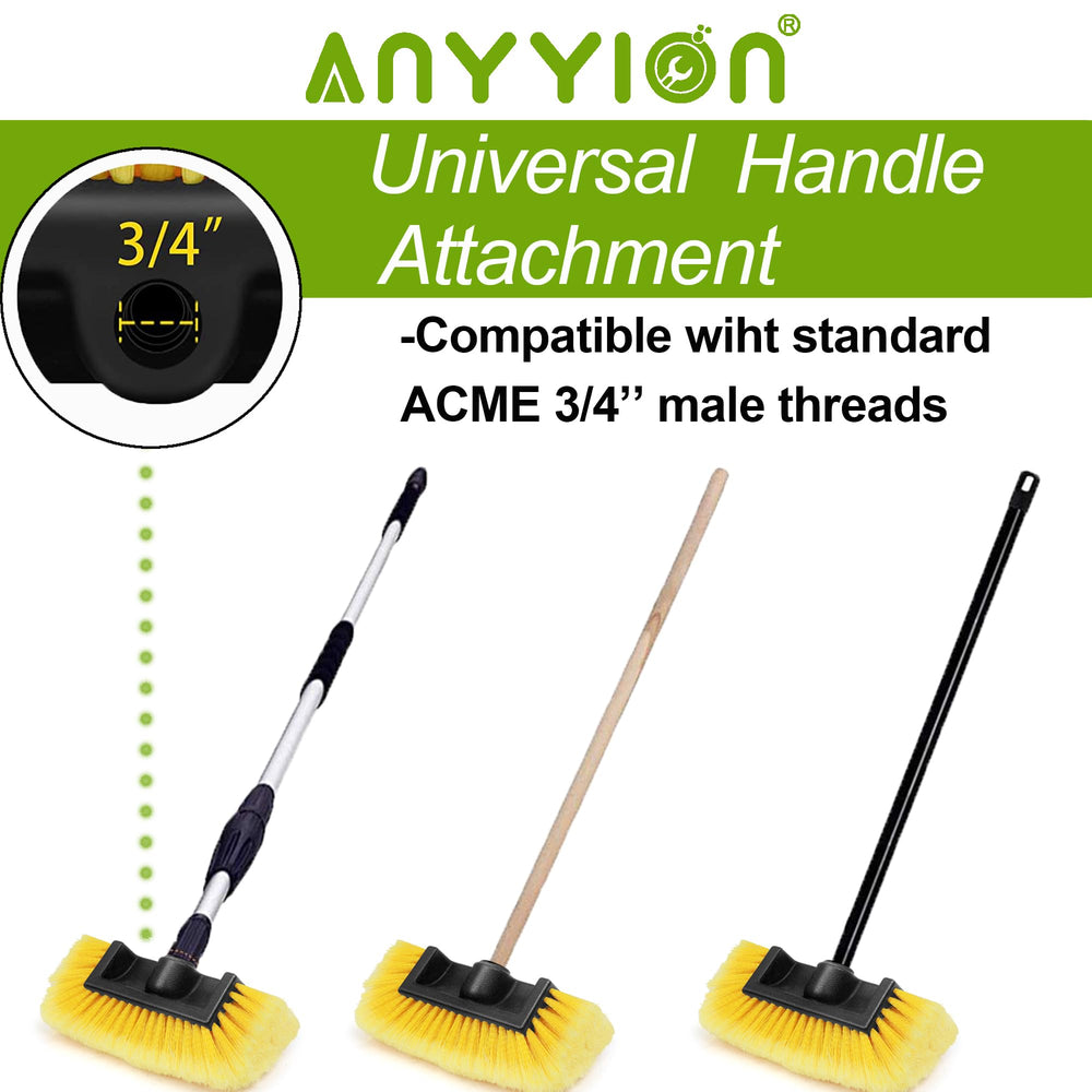 Anyyion exterior cleaning brush showing 10-inch dimensions for reach and balance.
